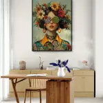 Décoration murale sur toile femme bohème