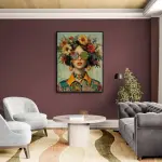 Décoration murale sur toile femme bohème