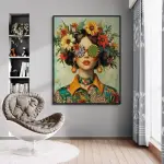 Décoration murale sur toile femme bohème